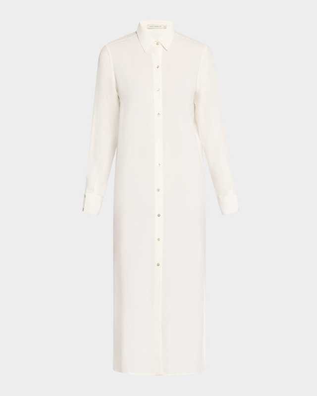 Side-Slit Midi Shirtdress